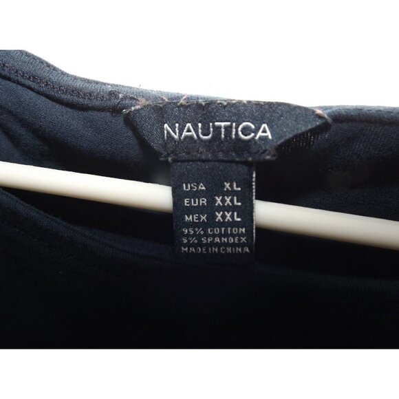 Nautica XL 3/4 sleeve boatneck cotton t-shirt button shoulder - Picture 2 of 5